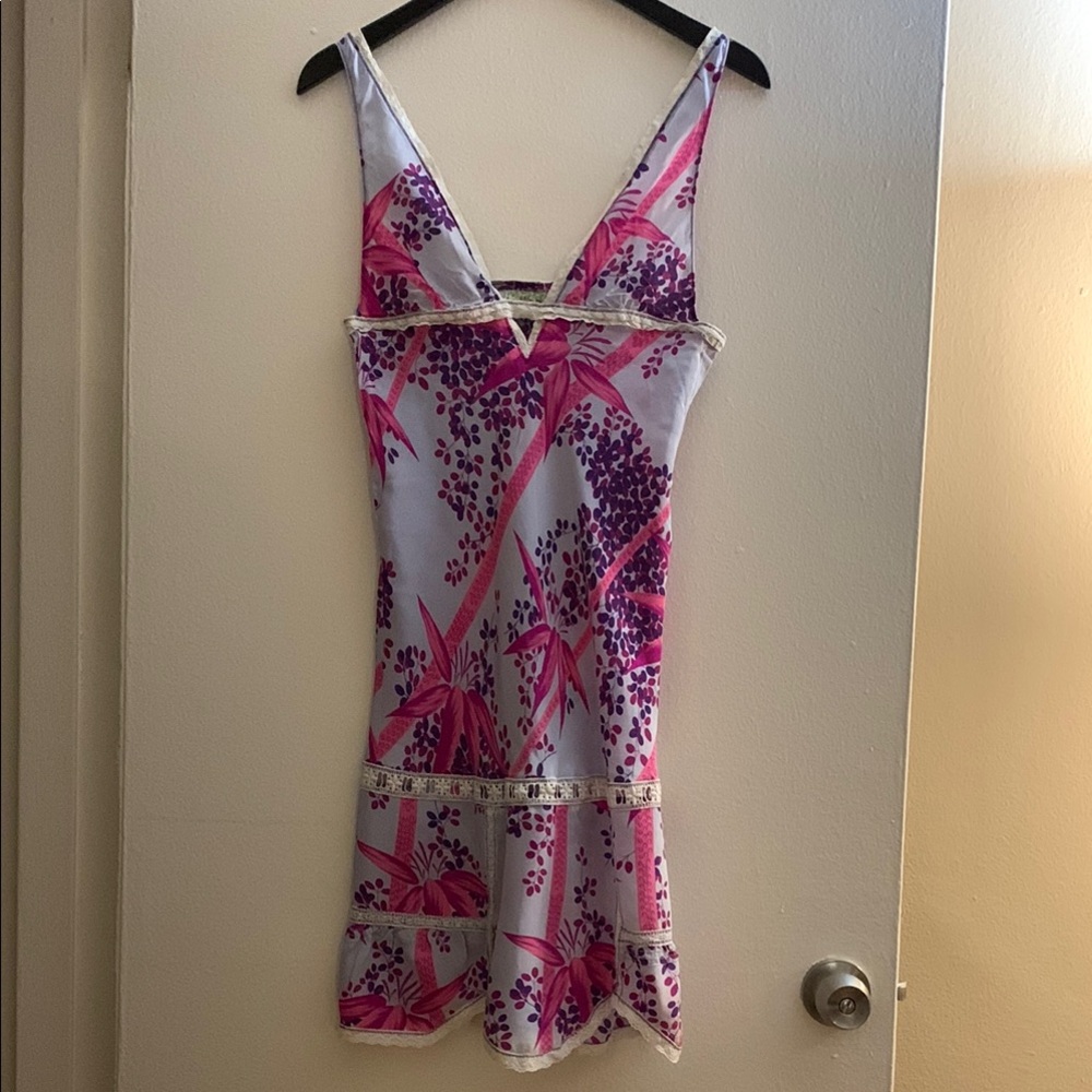 Free People Pink and Purple Chemise with Floral Pattern - New item w/no tag